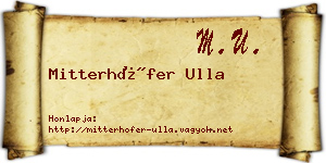 Mitterhöfer Ulla névjegykártya
